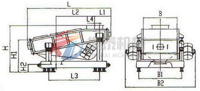 煤粉振動(dòng)篩外形結(jié)構(gòu)圖